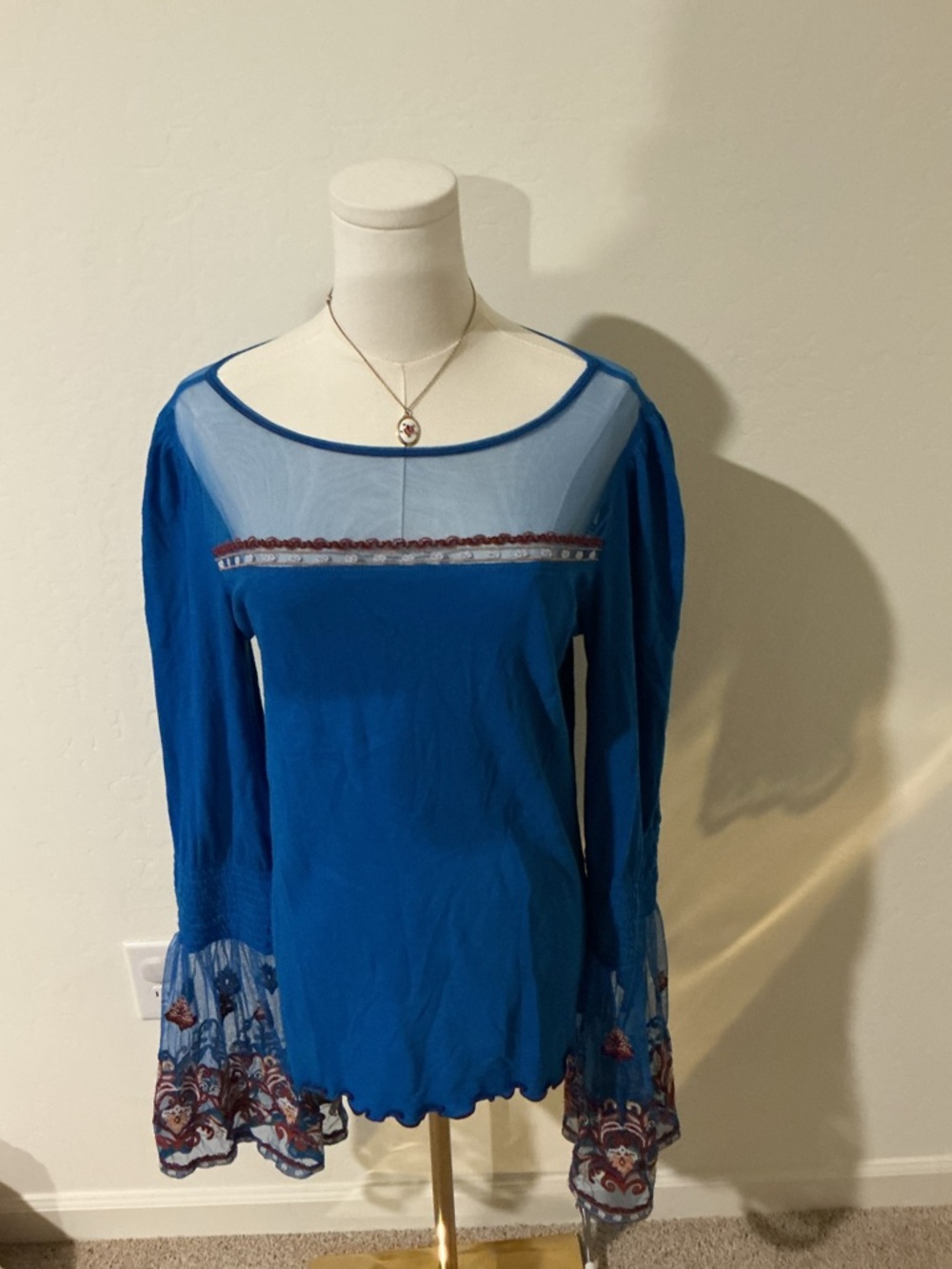 Free People blue "High Tides" top